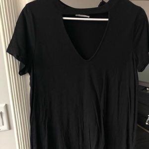V Neck Black Top